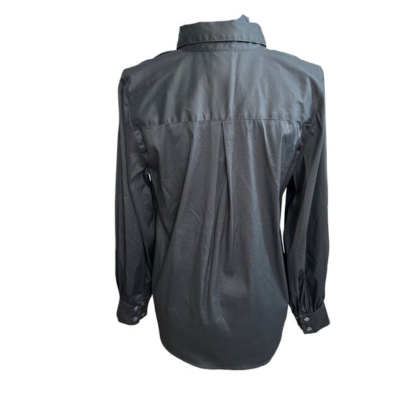 Chico's Shirt Size 1.5 Medium Black Button Up Long Sleeve Stretch - Picture 6 of 16
